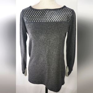 Bailey 44 gray Milky Way perforated sweatshirt top size XS